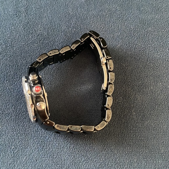 MICHELE Tahitian Black Ceramic/ Diamond Watch - Picture 3 of 11